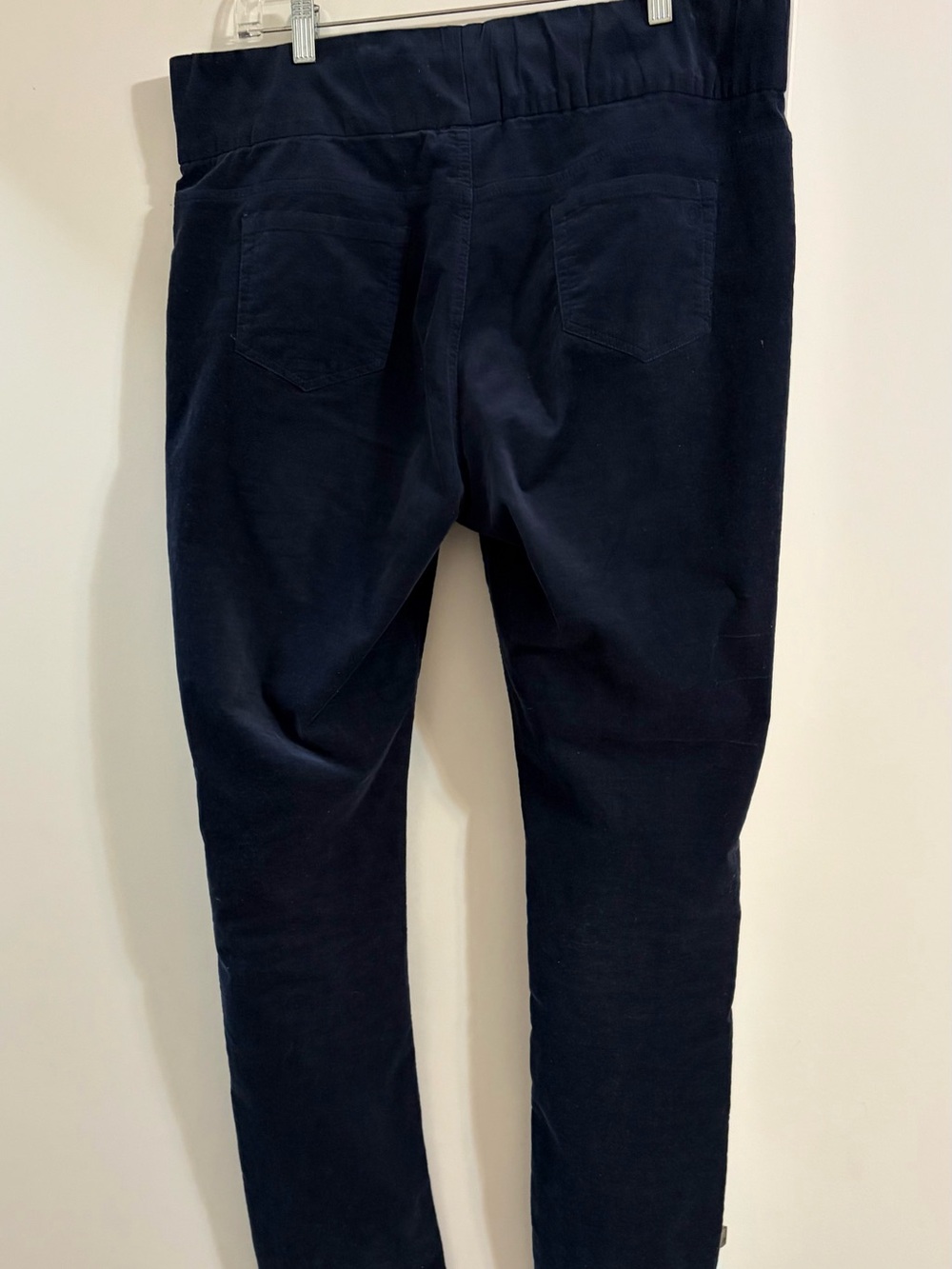 Sahalie Women’s Corduroy Navy Straight-Leg Elastic Waist Pants